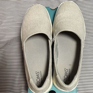TOMS Light Gray Casual Slip-Ons